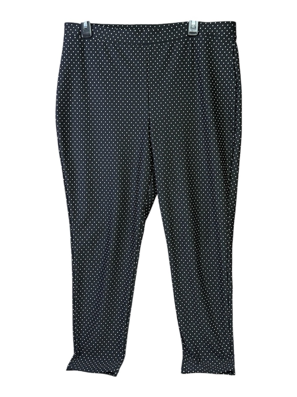 Chico's Black with White Polka Dot  pants  size 2 (large) no pockets